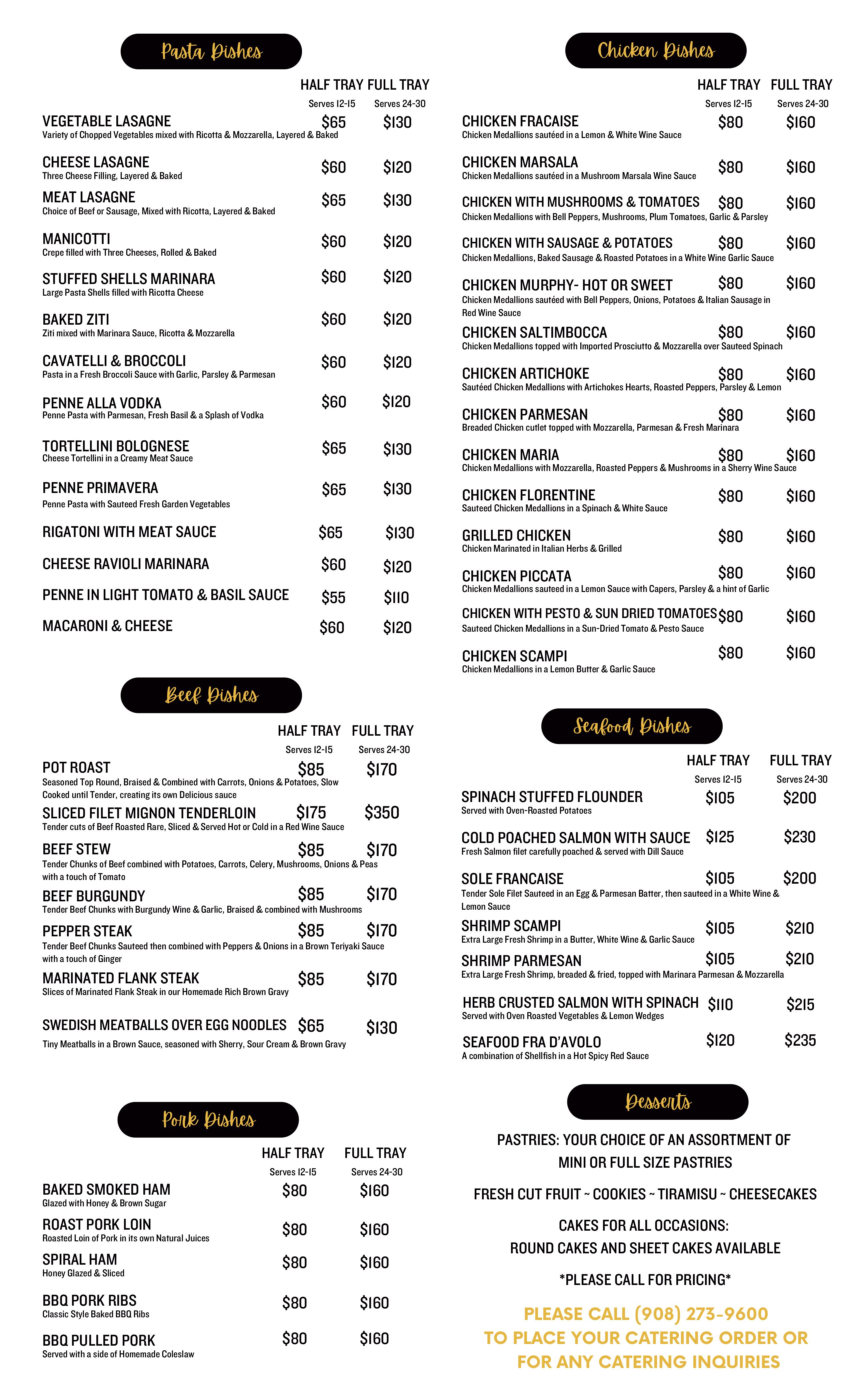 Zappias Catering Menu 2